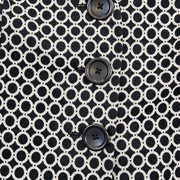Rafaella Geometric Blazer Coat Jacket Women's Size 10 Black & White Old Money - Picture 7 of 16